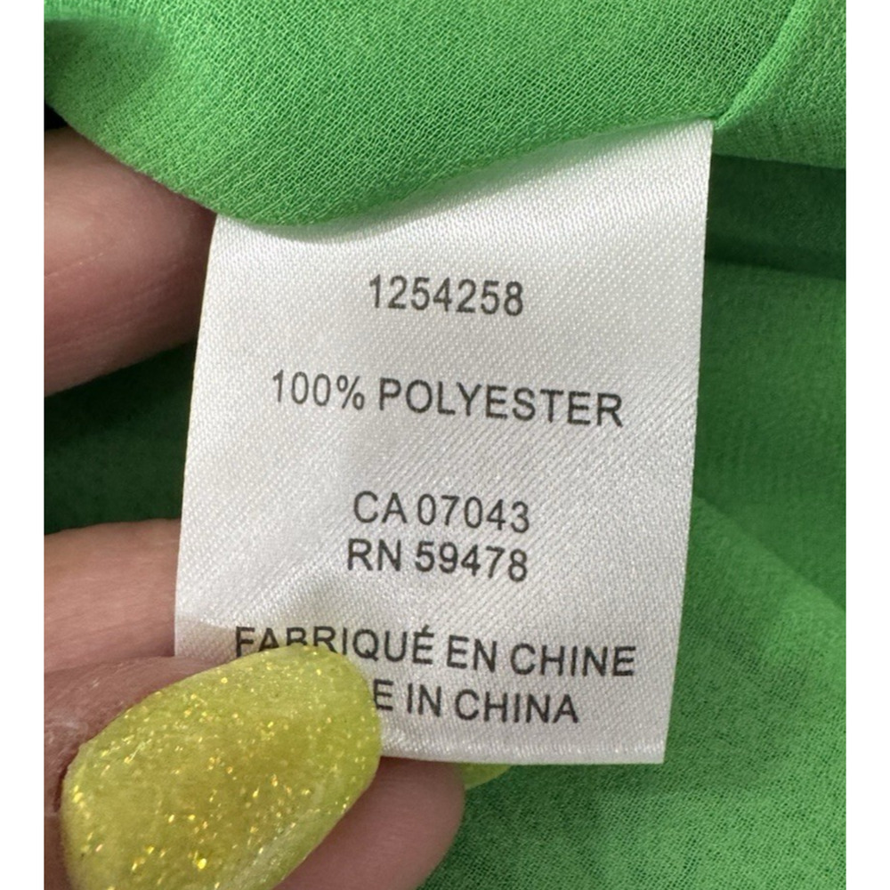 Joie Bright Green Floral Blouse Ruffle Flowy Career Casual Top size small - Picture 11 of 14